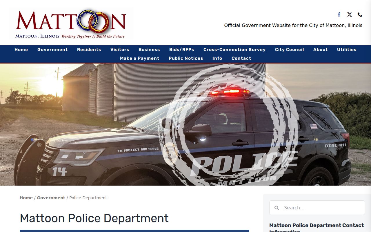 Official Mattoon Illinois Police Department page