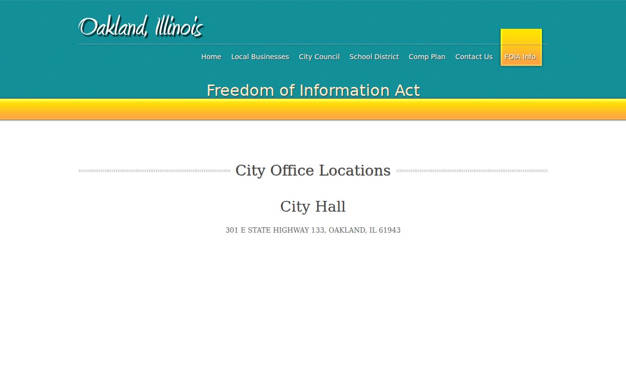 Official Oakland City Hall location page for public record requests