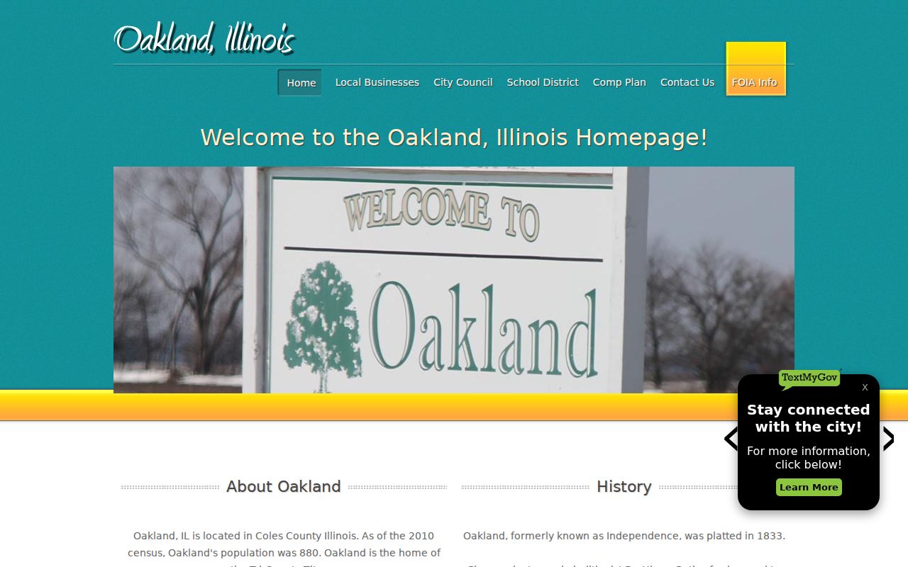 Official City of Oakland Illinois website used for local record contacts
